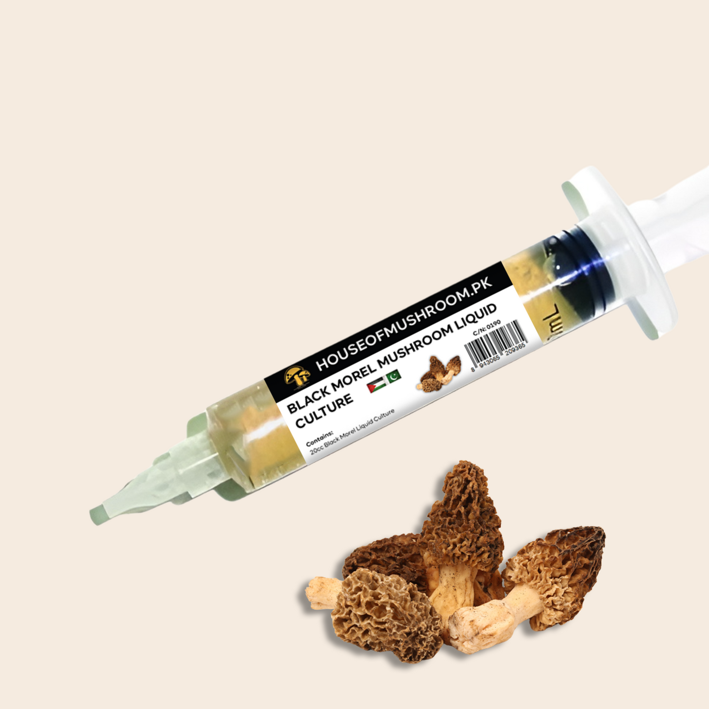 Black Morel Mushroom (Morchella Elata) Liquid Culture Syringe 20cc (C0190)