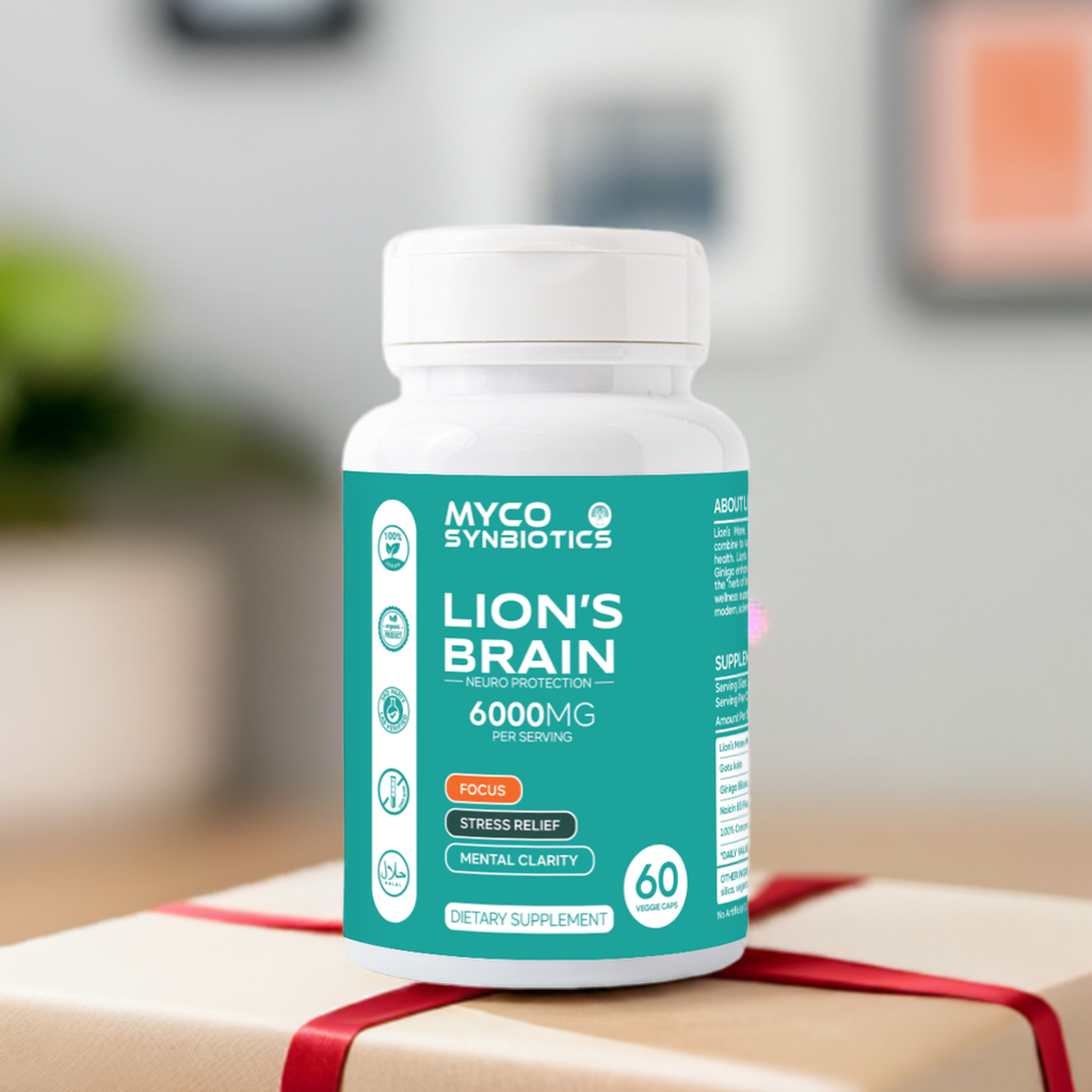 Lion's Brain Capsules | Gotu Kola & Ginkgo Biloba | Vegan Brain Health Supplement