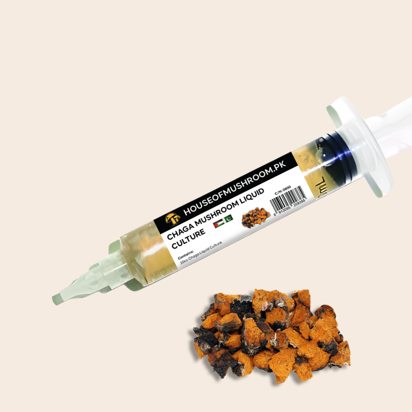 Chaga Mushroom Liquid Culture Syringe 20cc (C0800)