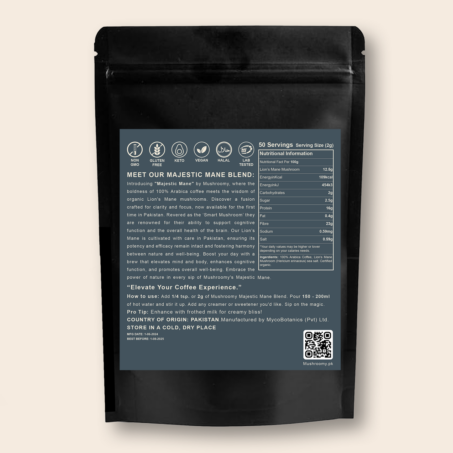 MAJESTIC MANE - Lion's Mane Mushroom Infused Organic Coffee
