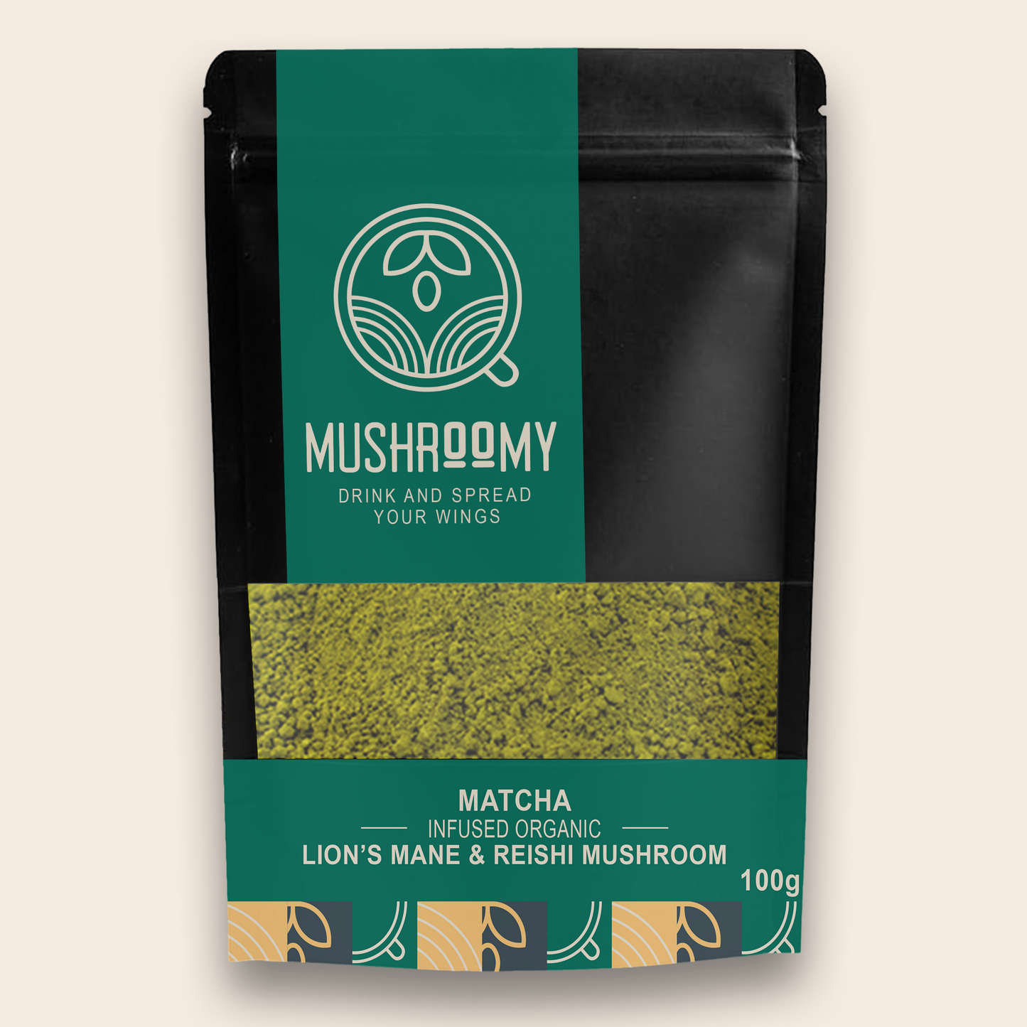 MATCHA - Lion's Mane & Reishi Mushroom Infused Organic Matcha Mix - 100g