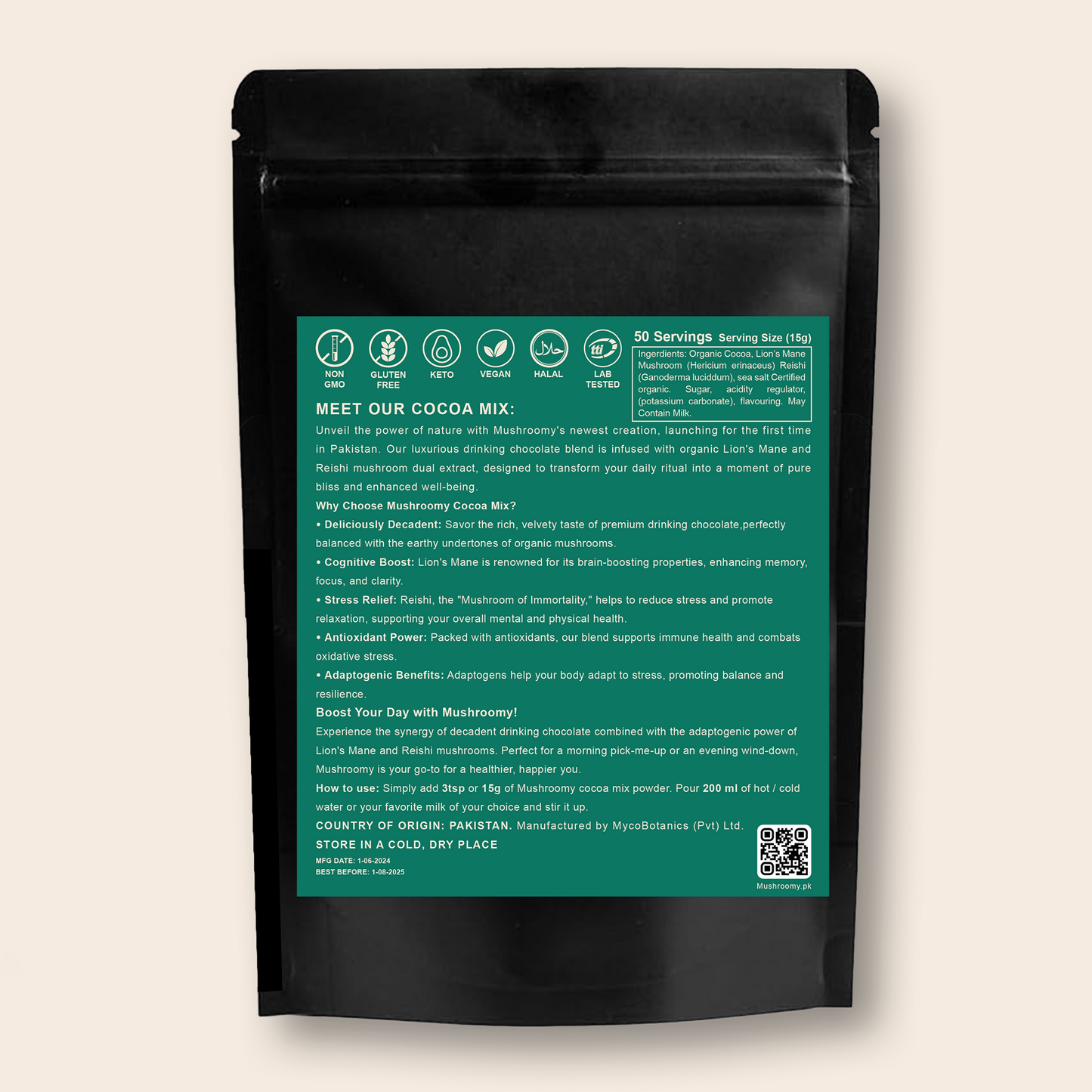 MATCHA - Lion's Mane & Reishi Mushroom Infused Organic Matcha Mix - 100g