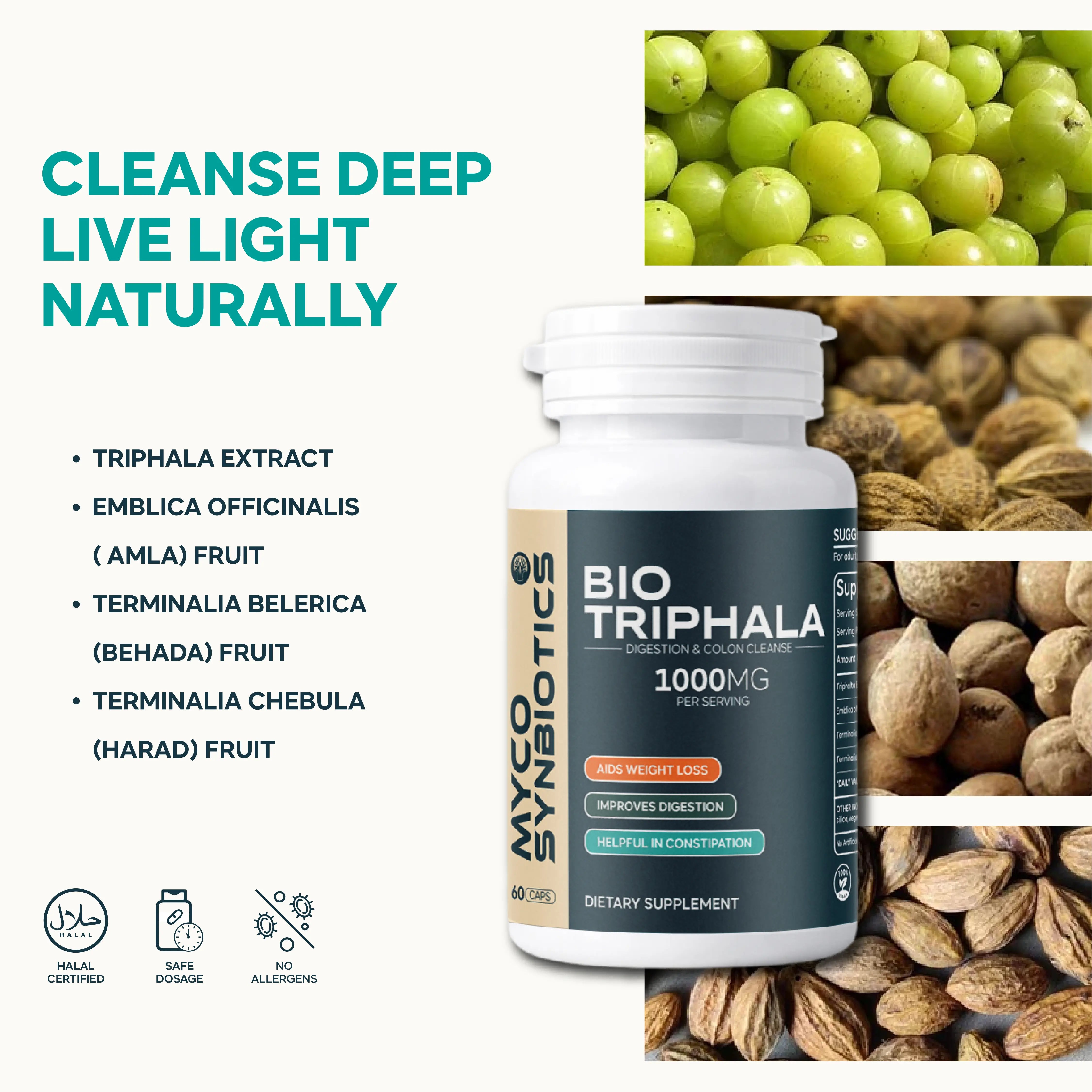 Bio Triphala Capsules | Organic Digestion & Colon Health Supplement