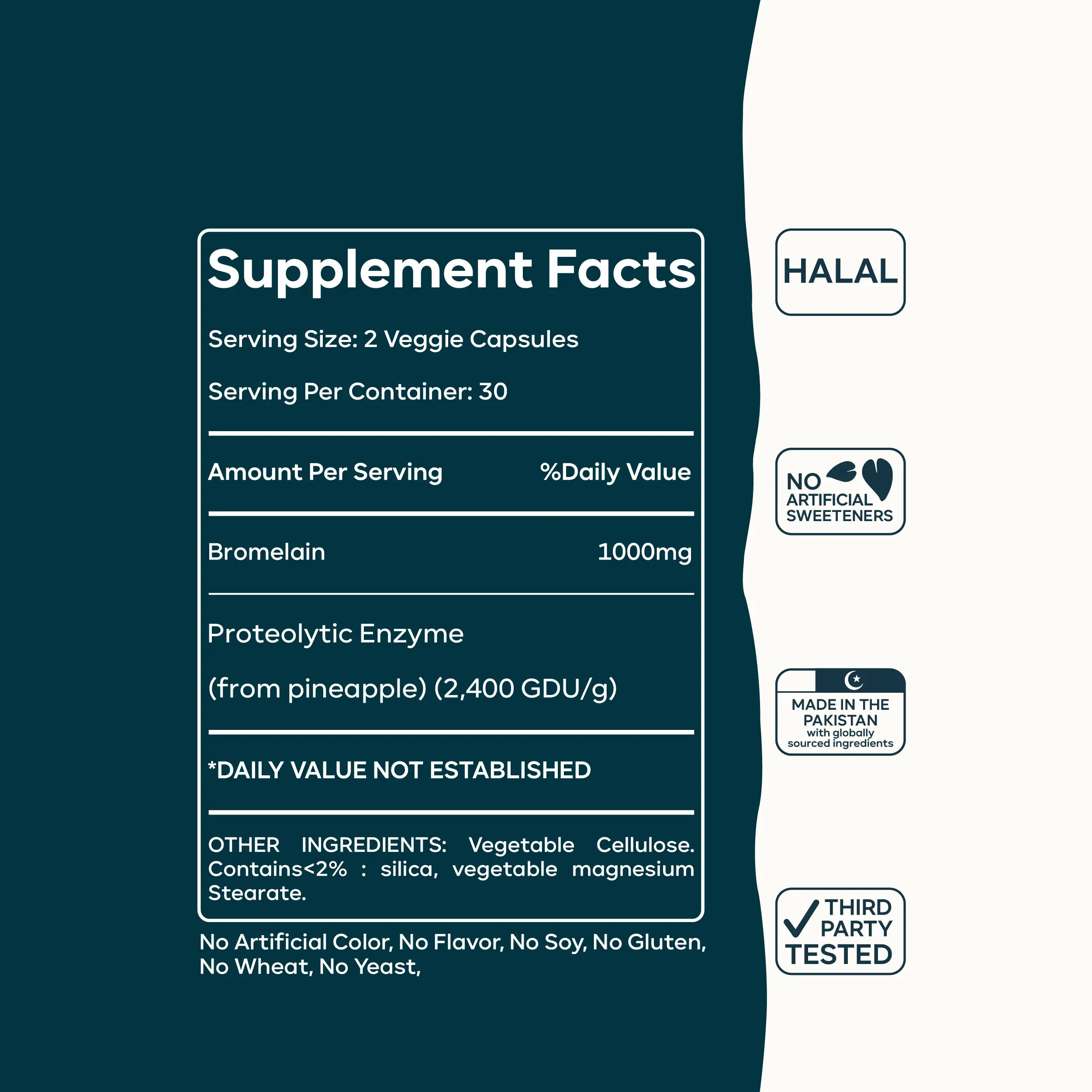 Pineapple Bromelain Capsules | Natural Proteolytic Enzyme for Digestion Support