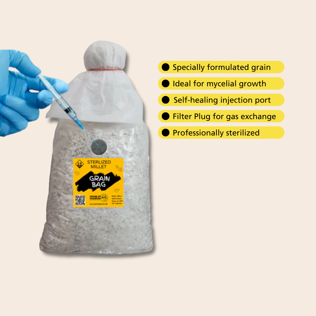 Sterilized Grain Bag 1.5kg With Self Heal Injection Port