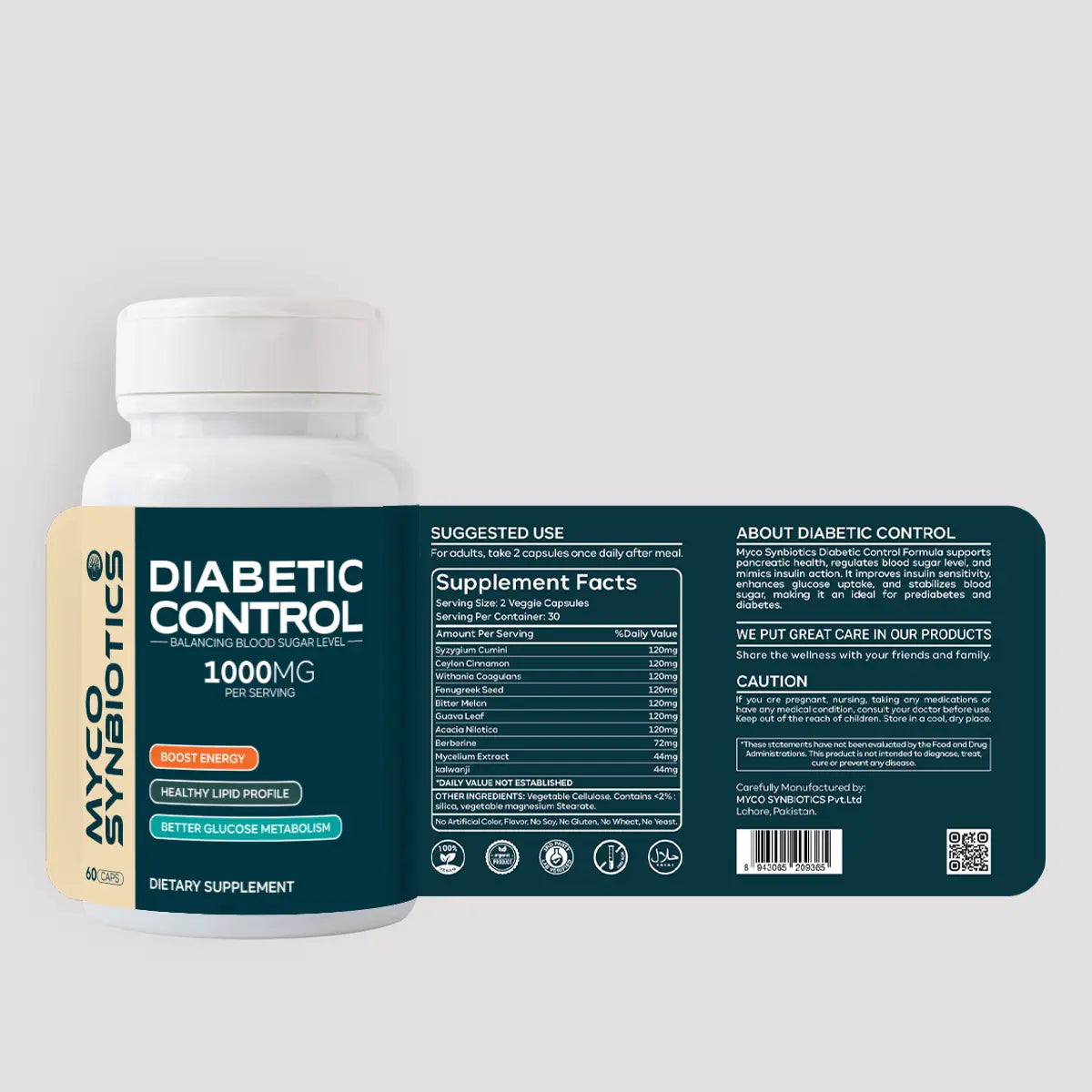 Diabetic Control Mushroom Supplement | Blood Sugar Balance & Energy Boost