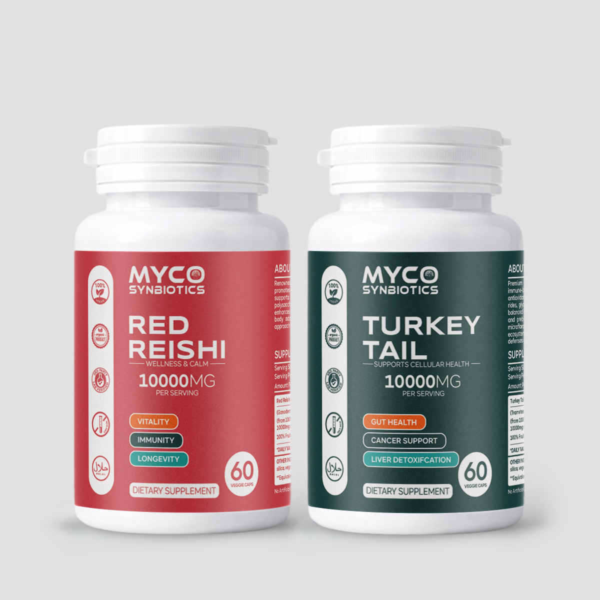 Red Reishi & Turkey Tail Mushroom Bundle – Immune & Wellness Support