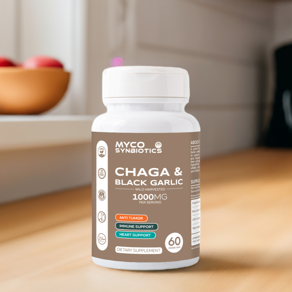 Wild Chaga & Black Garlic Capsules – Immune & Antioxidant Support