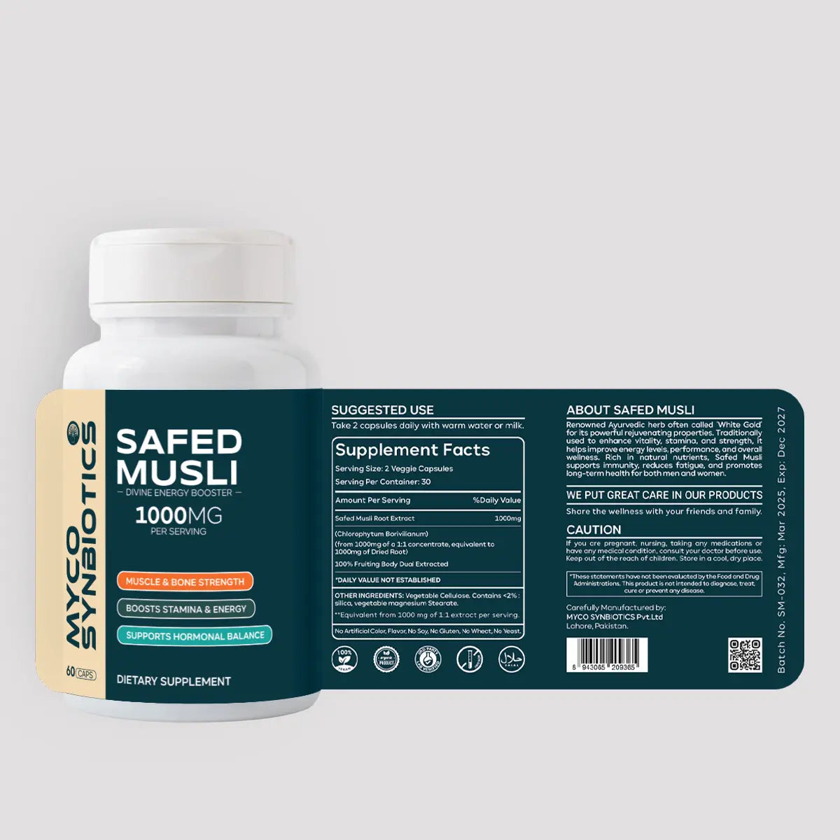 Safed Musli Capsules – Natural Strength, Energy & Vitality Booster