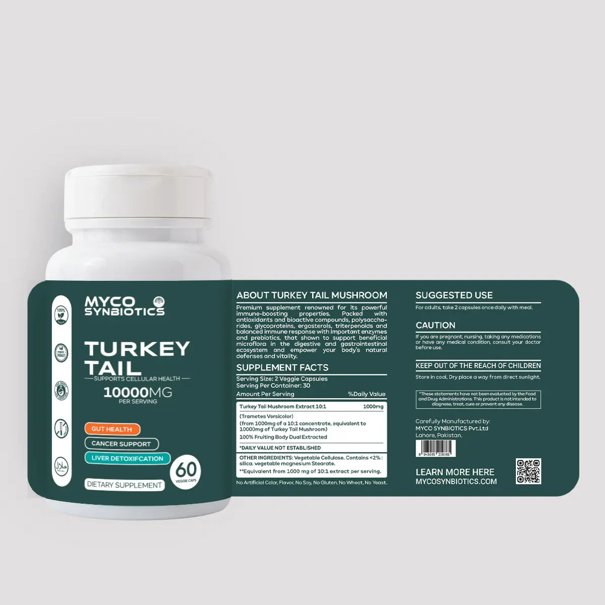 Turkey Tail Mushroom Capsules – Organic Immune Support Supplement