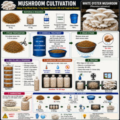 White Oyster Mushroom Grain Spawn 1.5kg - Premium Quality (410)