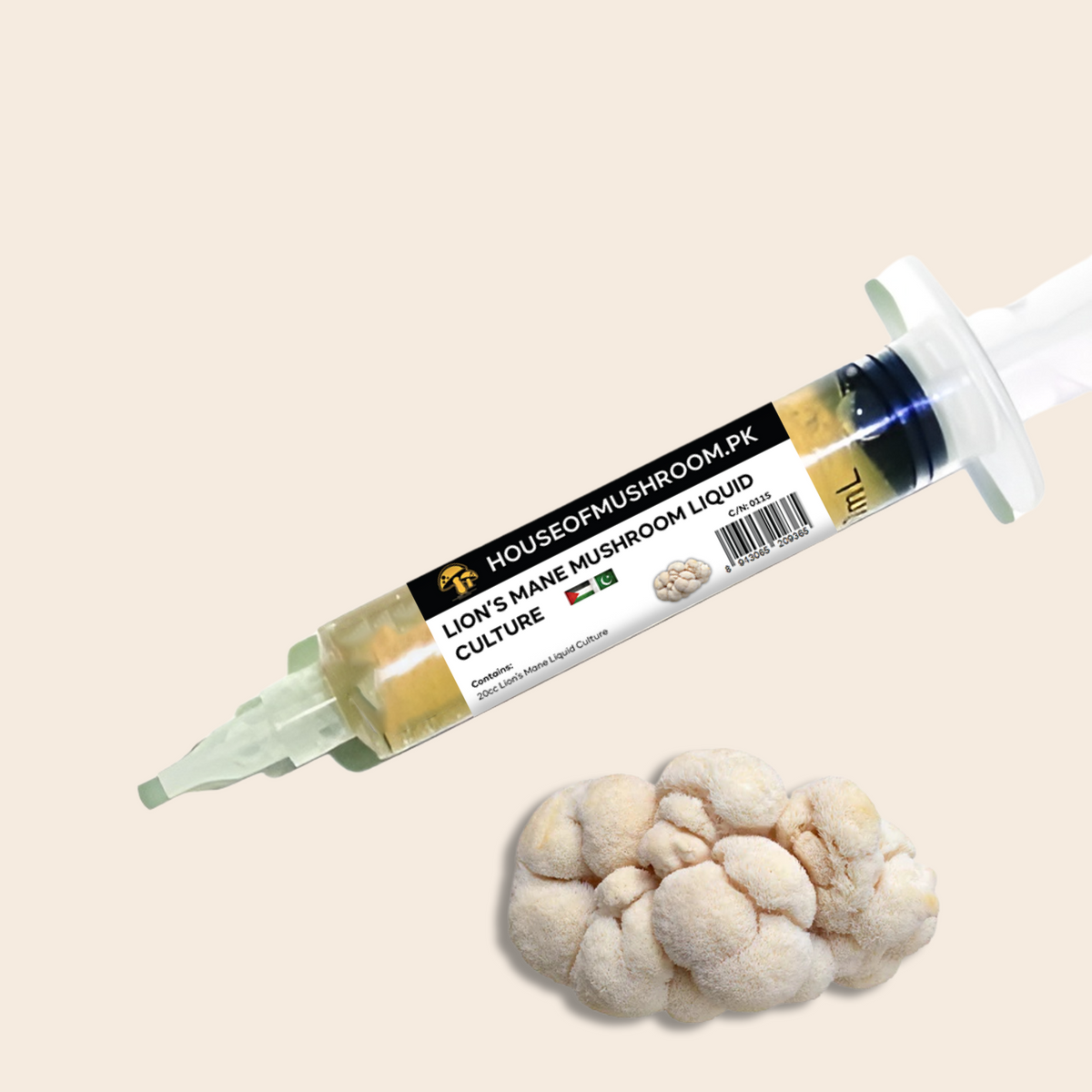 Lion's Brain Mushroom Liquid Culture Syringe 20cc (C0115)
