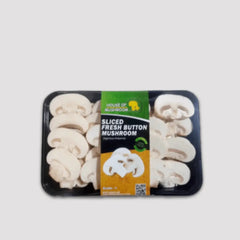 Fresh Sliced White Button Mushroom – 200gm | Ready-to-Cook Mushrooms