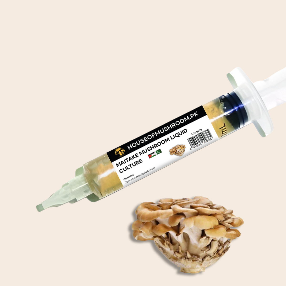 Maitake Mushroom (Grifola Frondosa) Liquid Culture Syringe 20cc C0170