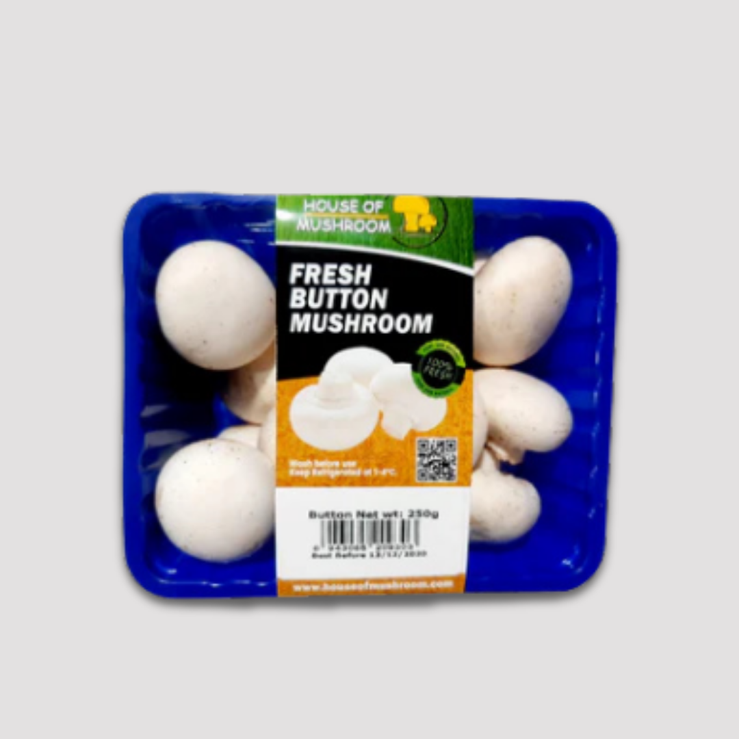 Fresh White Button Mushroom – 250gm | Premium Quality Fresh Mushrooms