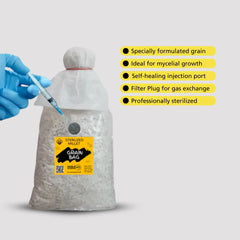 Sterilized Grain Bag – 1.5kg | With Self-Heal Injection Port