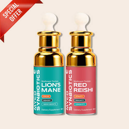 Combo Pack - Lion's Mane & Reishi | Organic Mushroom Liquid Extract Supplement, Brain & Immune Health, Supplement