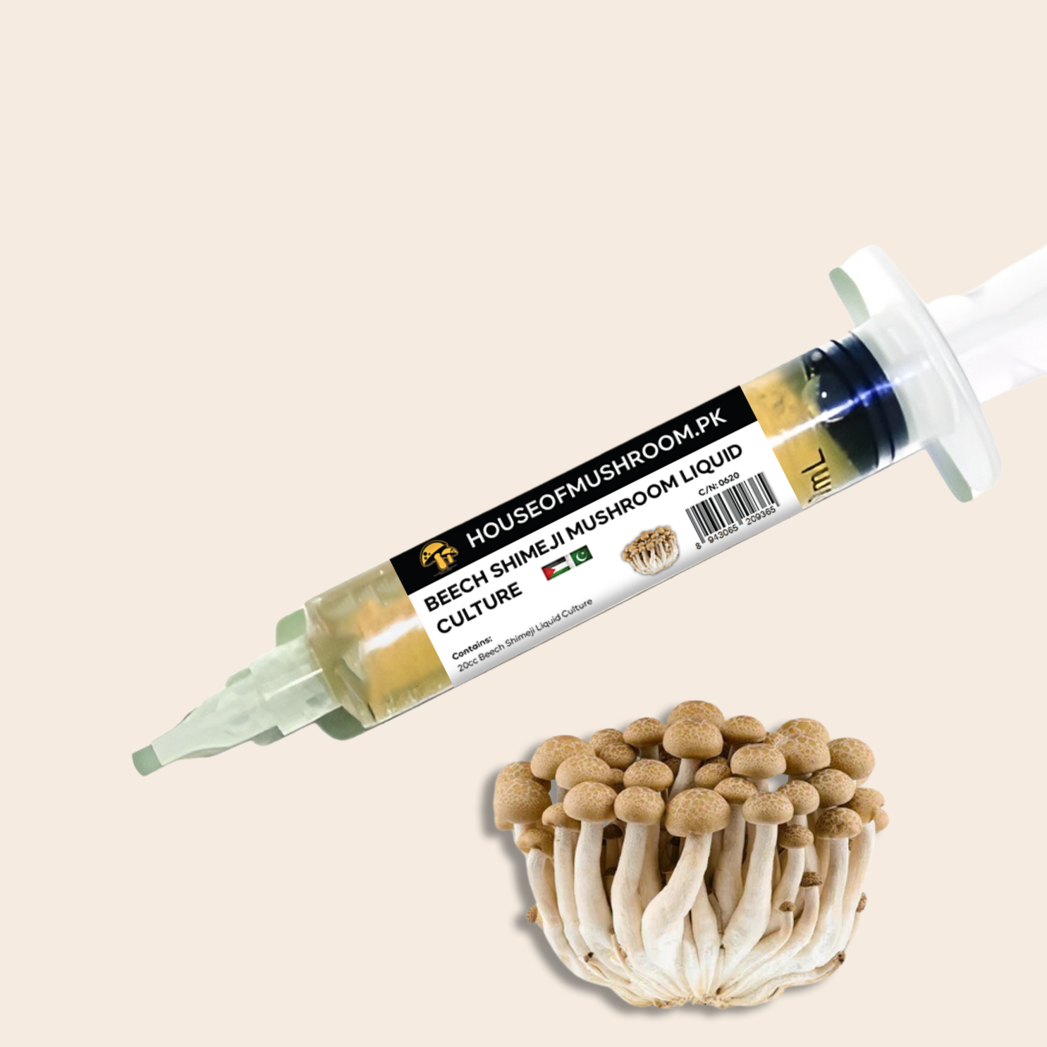 Beech Shimeji Mushroom Liquid Culture Syringe 20cc (C0620)