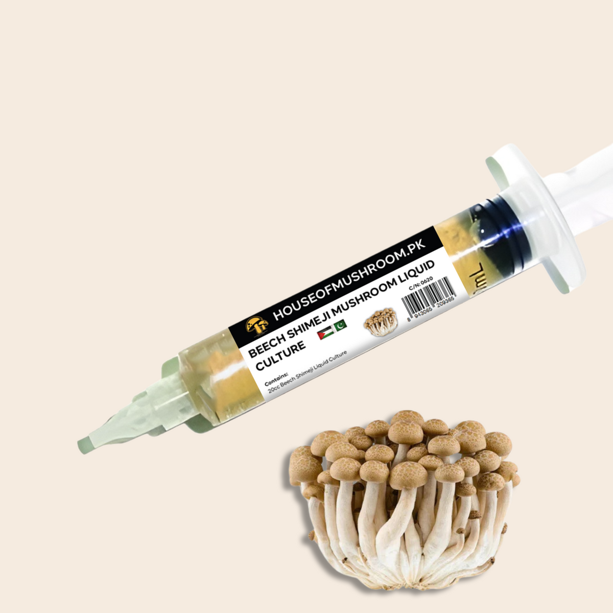 Beech Shimeji Mushroom Liquid Culture Syringe 20cc (C0620)