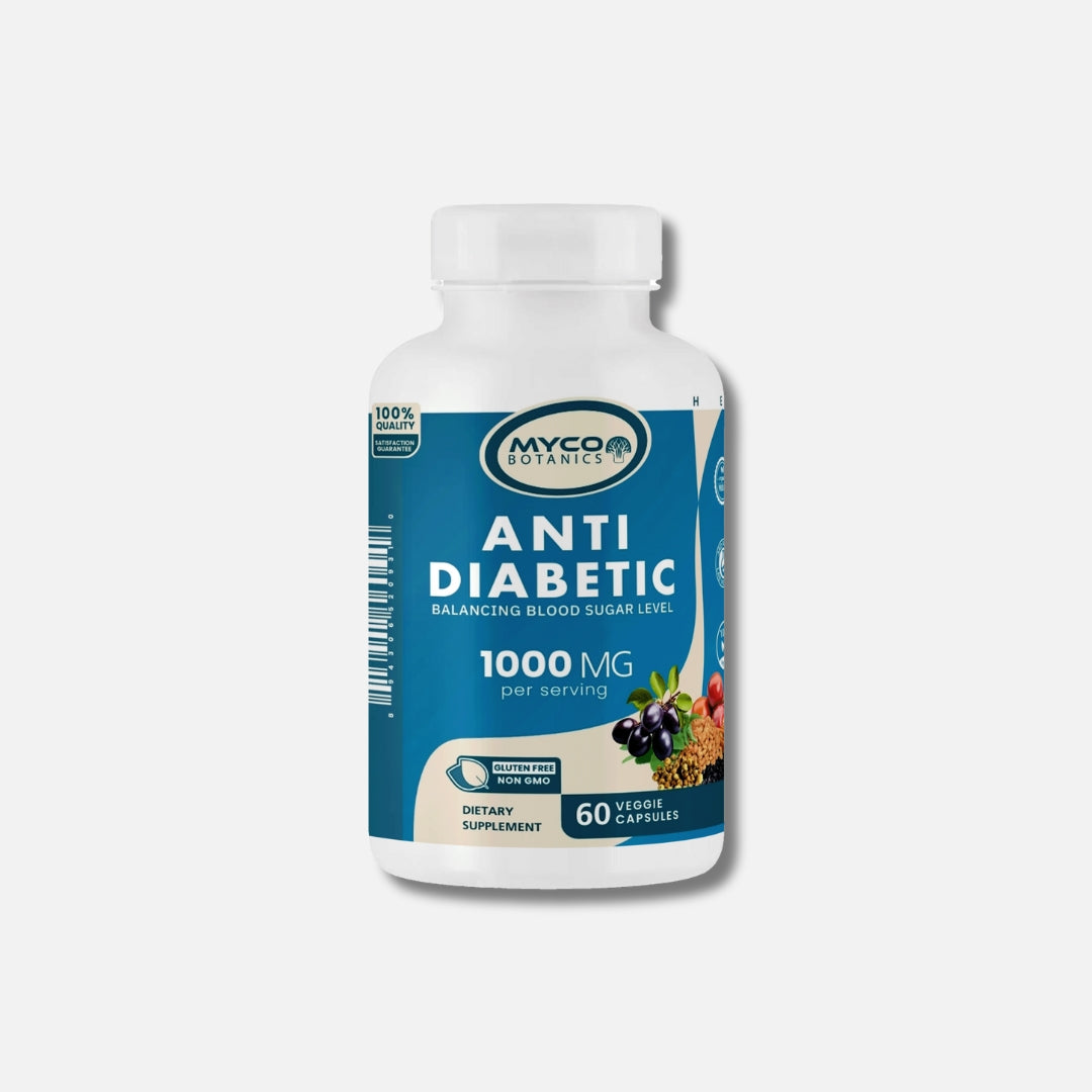 Anti diabetic mushroom capsules - Front view