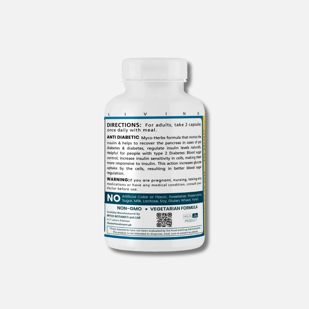 Anti diabetic mushroom capsules - Side view