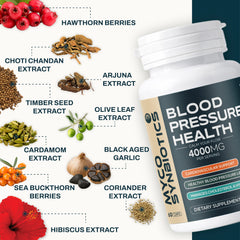 Blood Pressure Support with Hawthorn Berry & Hibiscus | Natural Heart Health