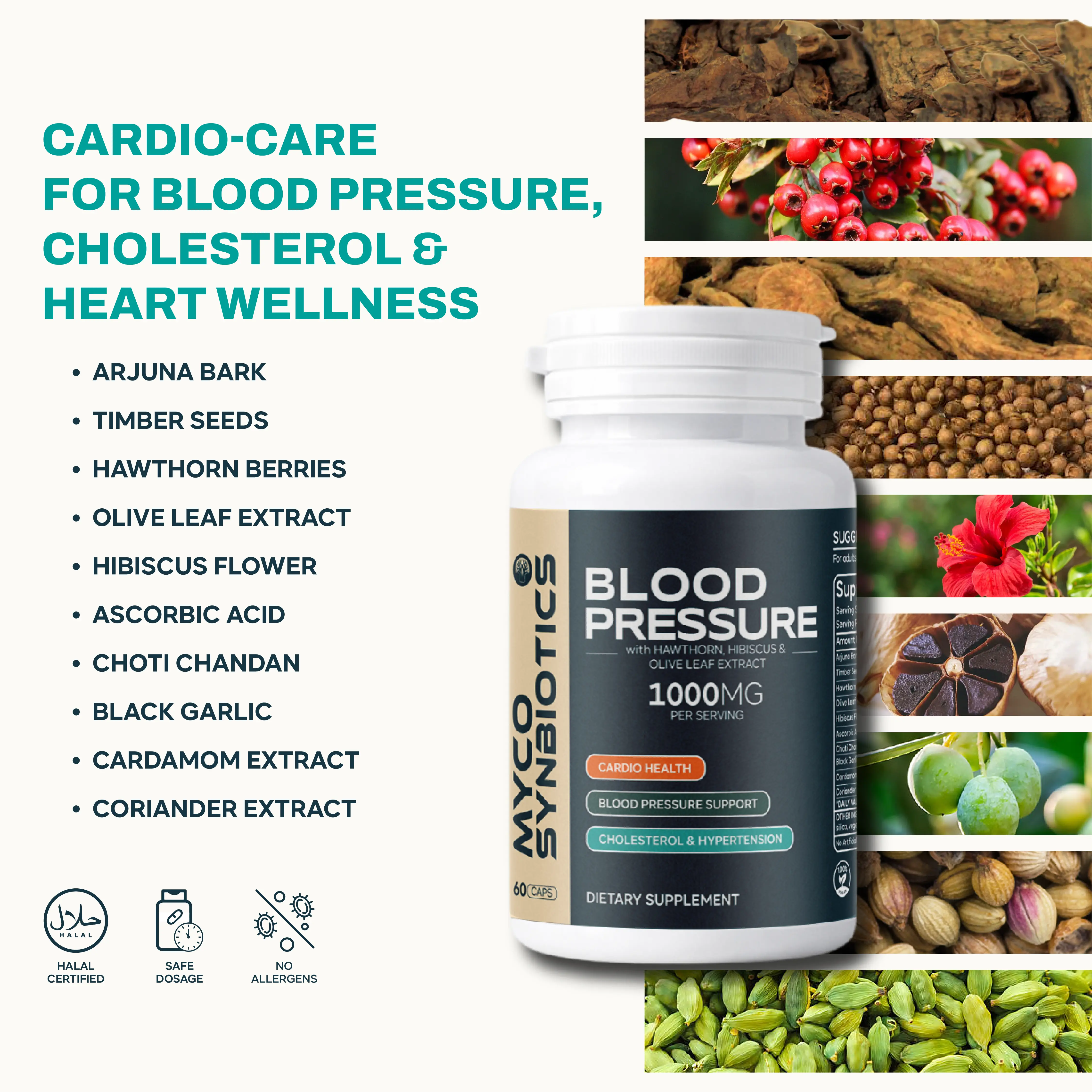 Blood Pressure Support with Hawthorn Berry & Hibiscus | Natural Heart Health