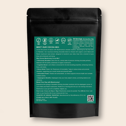 COCOA - Lion's Mane & Reishi Mushroom Infused Organic  Cocoa