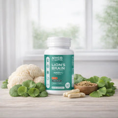 Lion's Brain Capsules | Gotu Kola & Ginkgo Biloba | Vegan Brain Health Supplement