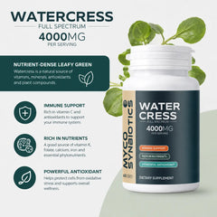 Watercress Full Spectrum Capsules | Vitamin-Dense Organic Herbal Supplement for Immune, Detox & Vitality Support