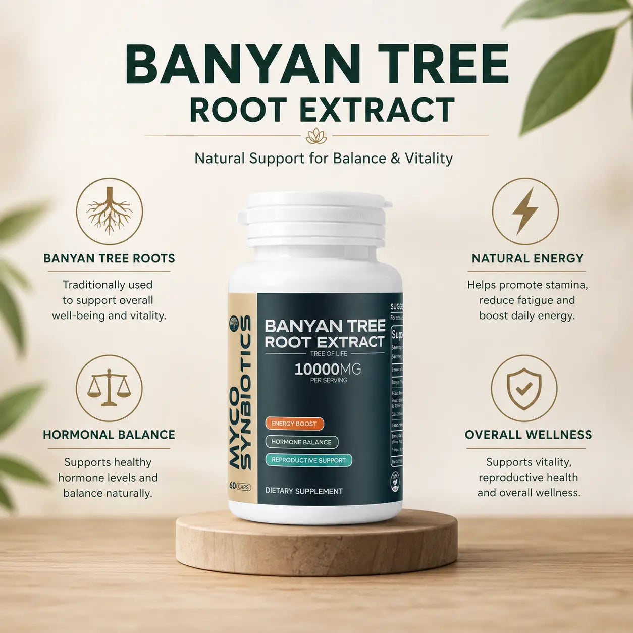 Banyan Tree Extract Capsules – Organic Herbal Support for Hormonal Balance & Natural Energy
