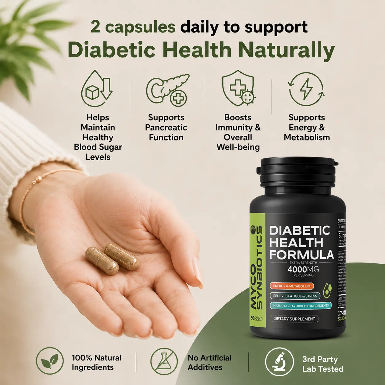 Diabetic Health Ayurvedic Blood Sugar & Pancreatic Health Formula capsules