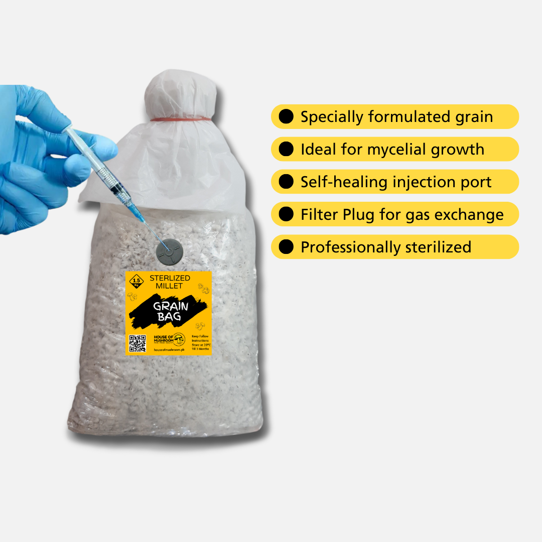 Sterilized Grain Bag 1.5kg With Self Heal Injection Port