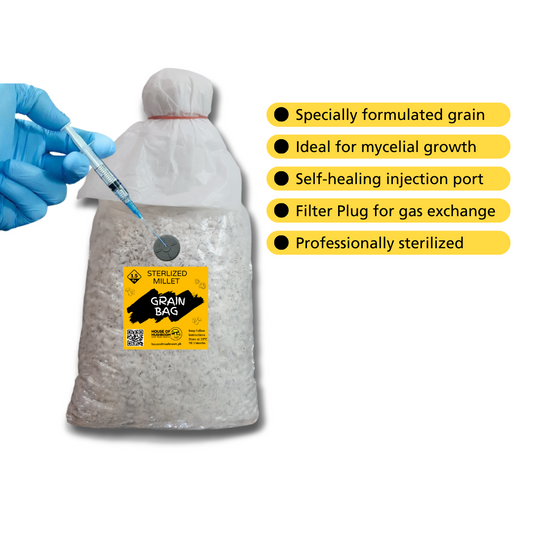 STERILIZED GRAIN BAG 1.5KG WITH SELF HEAL INJECTION PORT