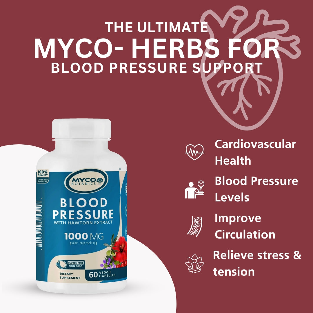 Blood Pressure Support Capsules | With Hawthorn Berry & Hibiscus for Healthy Hypertension, 60 Veggie Caps, Heart Health Supplement