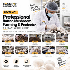 Level 401: Professional – Button Mushroom Farming & Production | 10-Day Workshop