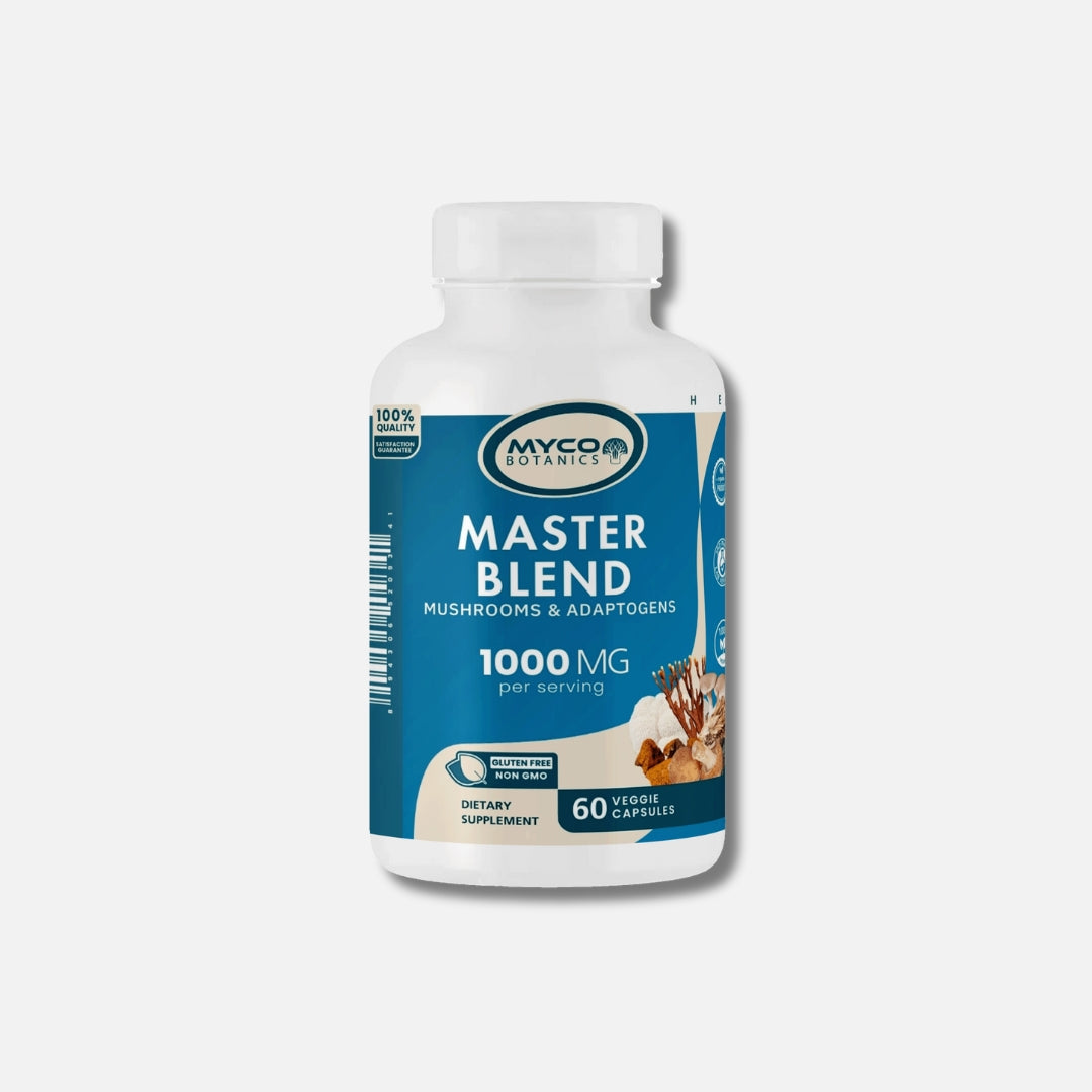 Master Blend Mushroom Capsules | Organic Mushroom Extract Supplement, 60 Veggie Caps, Vitality, Energy Booster Supplement
