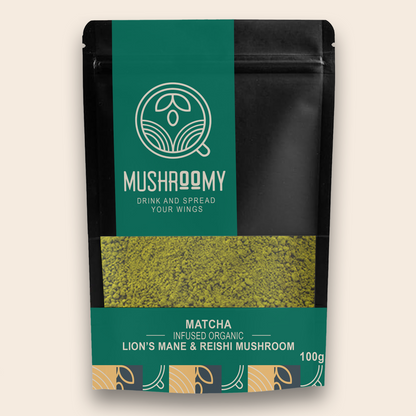 MATCHA - Lion's Mane & Reishi Mushroom Infused Organic Matcha Mix - 100g