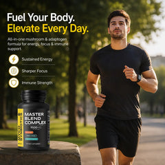 Master Blend Mushroom Complex Capsules – 10 Mushroom & Adaptogen Formula for Brain, Energy & Immunity