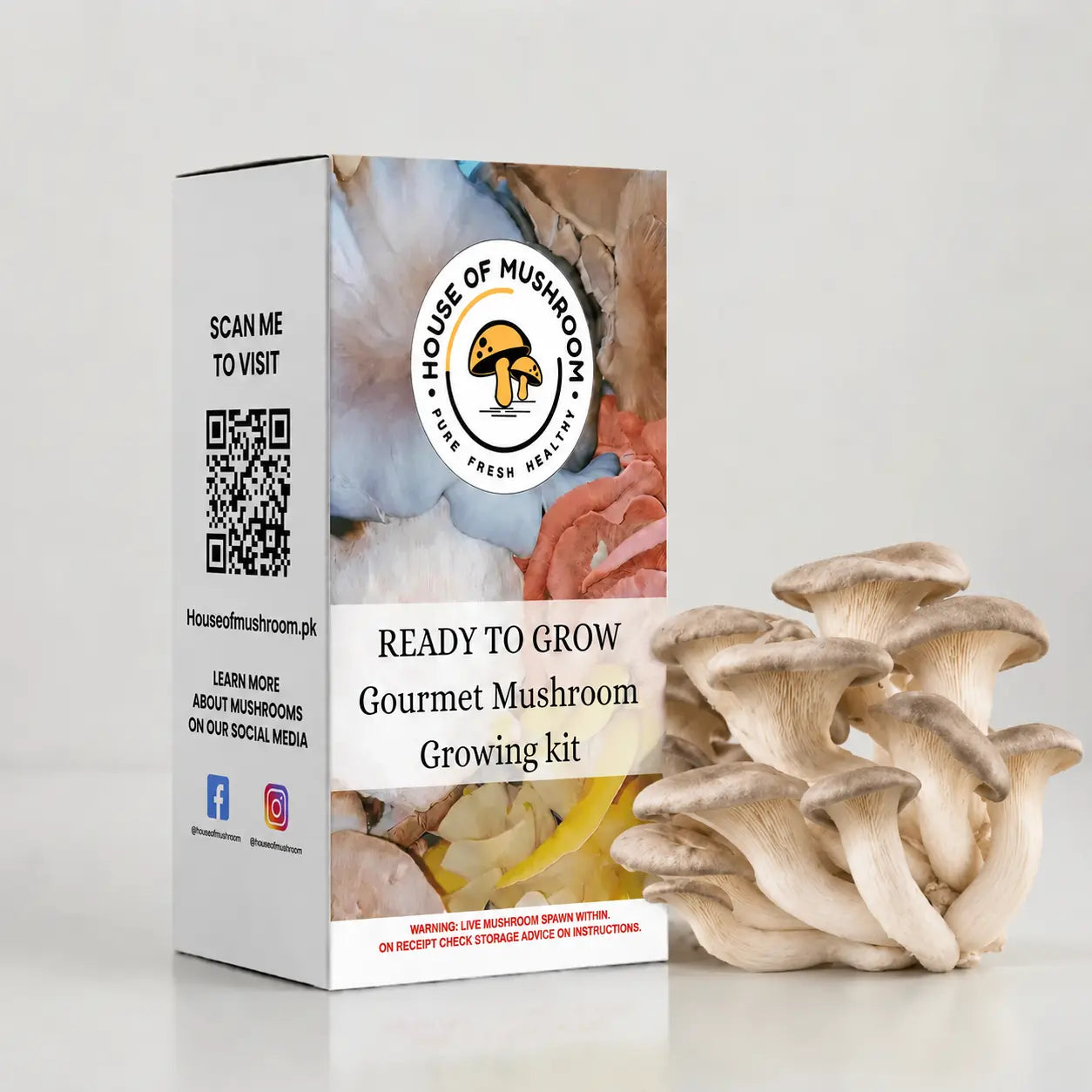 Ready-to-Fruit Mushroom Grow Bag White Pearl Oyster