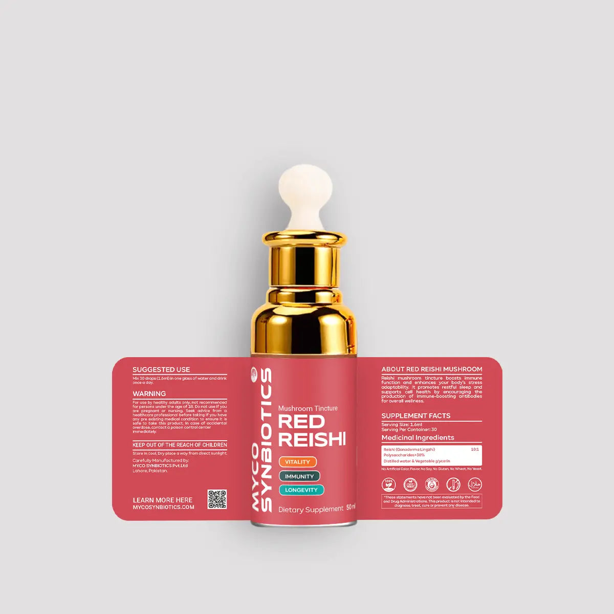 Red Reishi Extract - Tincture 50ml – Organic, Powerful Immune Support