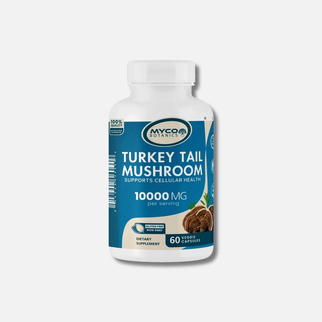 Turkey Tail Mushroom Capsules | Organic Mushroom Extract Supplement, 60 Veggie Caps, Deigestive Health & Immune Response Supplement