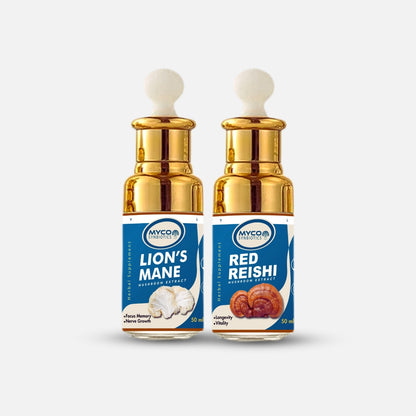 Combo Pack - Lion's Mane & Reishi | Organic Mushroom Liquid Extract Supplement, Brain & Immune Health, Supplement