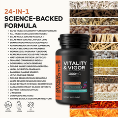 Vitality & Vigor Herbal Supplement, Boost Libido & Testosterone For Men and Women | Stamina , Fertility Support