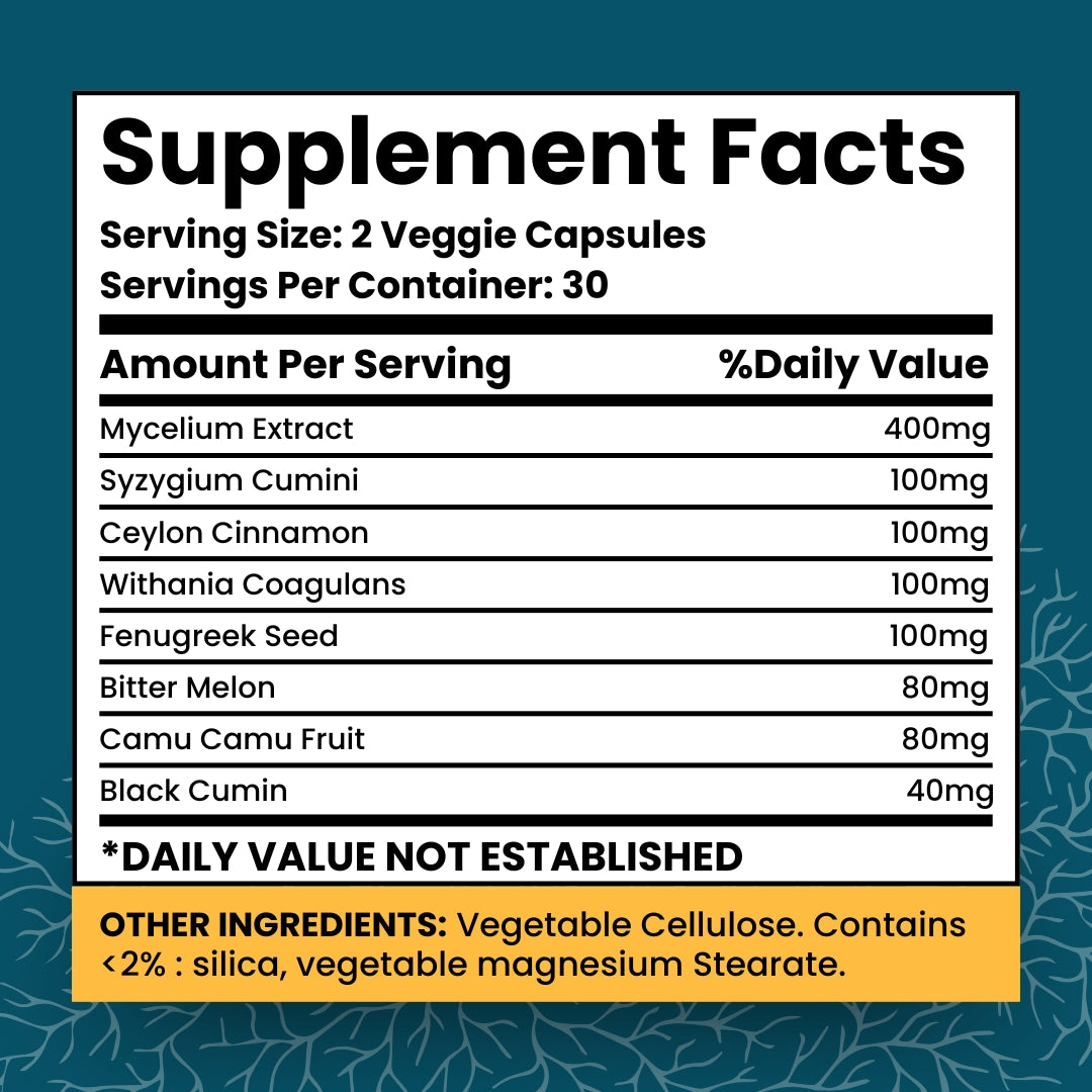 Anti Diabetic Mushroom Supplement for Blood Sugar Balance & Energy Boost