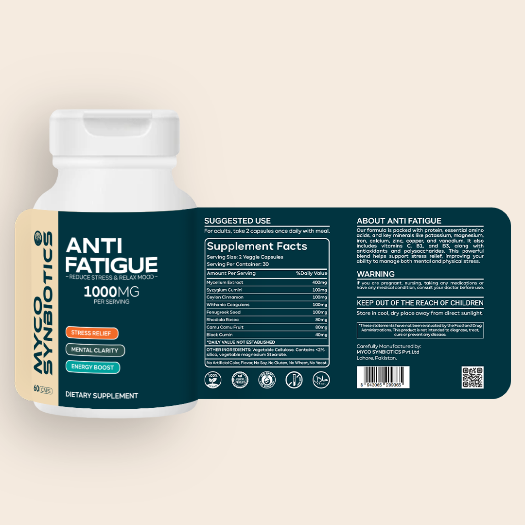 Anti Fatigue Capsules | Support Physical & Mental Well-being With Multi Vitamins, Rhodiola Rosea & Cinnamon, 60 Veggie Caps, Stress Support Supplement