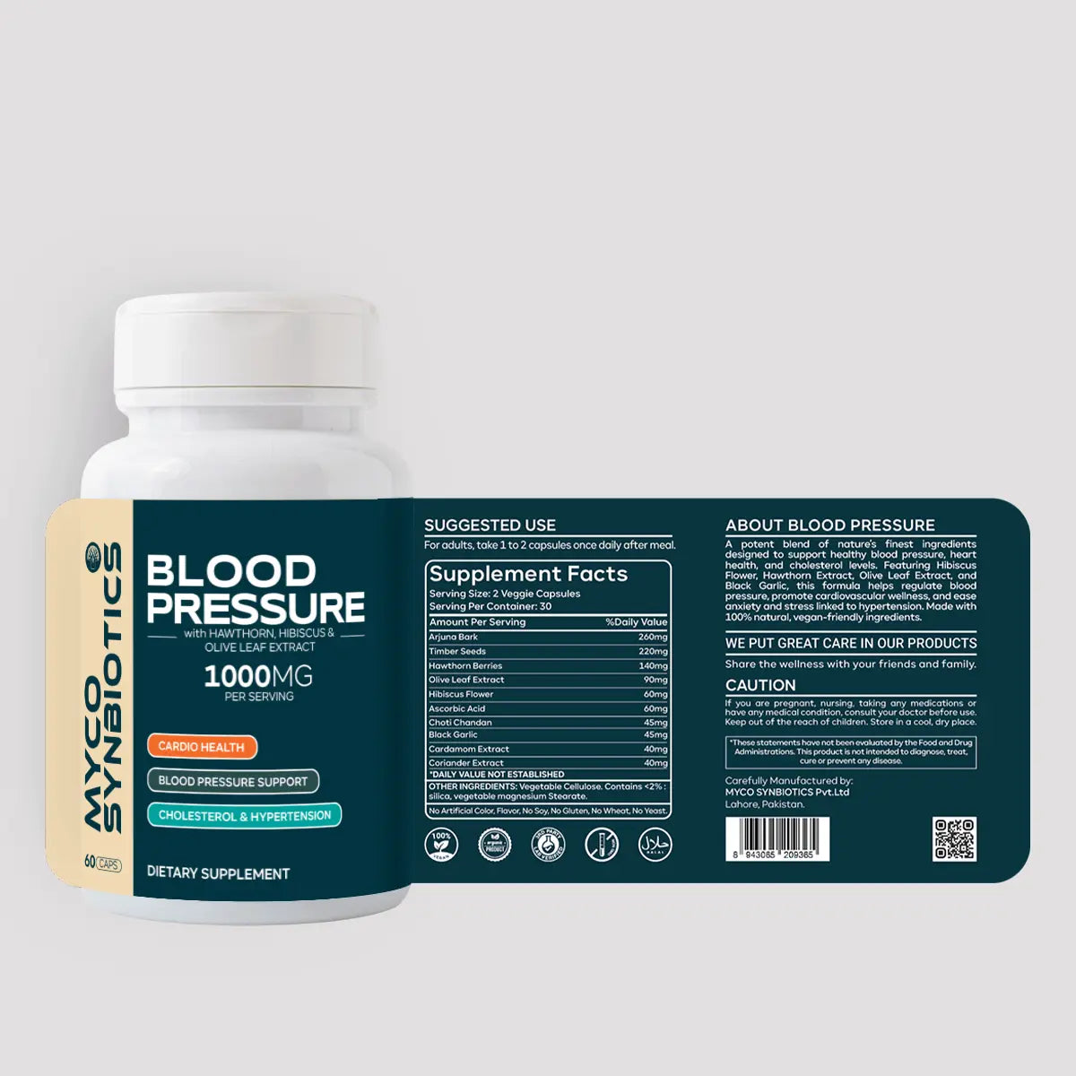 Blood Pressure Support with Hawthorn Berry & Hibiscus | Natural Heart Health