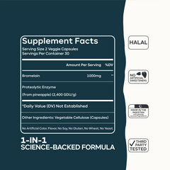 Pineapple Bromelain Capsules | Natural Proteolytic Enzyme for Digestion Support