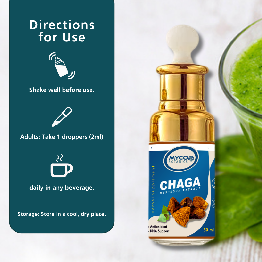 Chaga Mushroom Tincture | Organic Chaga Liquid Extract Supplement, Inflammation, Immune Support, Anti-Aging Supplement, One Month Supply