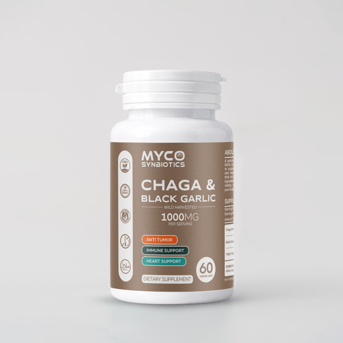 Wild Chaga & Black Garlic Capsules – Immune & Antioxidant Support